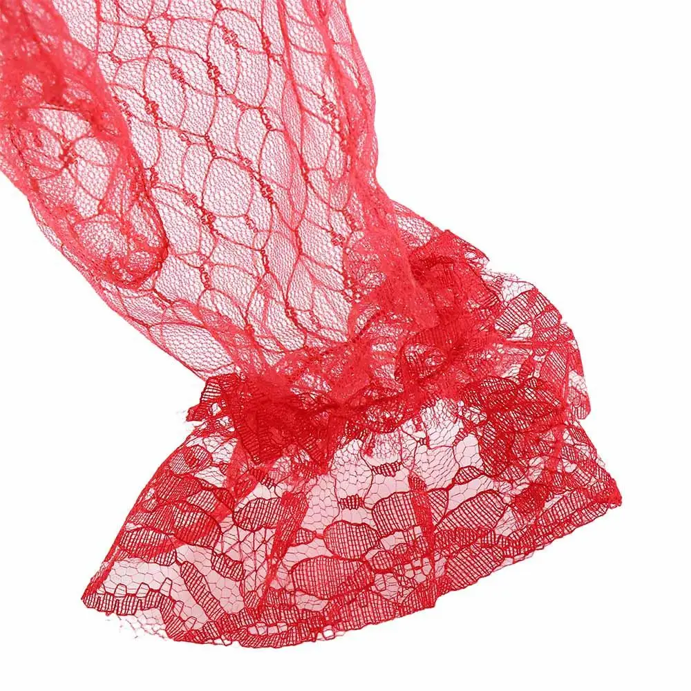 Retro Elastic Banquet Short Autumn Dress Accessories Wedding Bridal Mesh Gloves Thin Mittens Lace Gloves