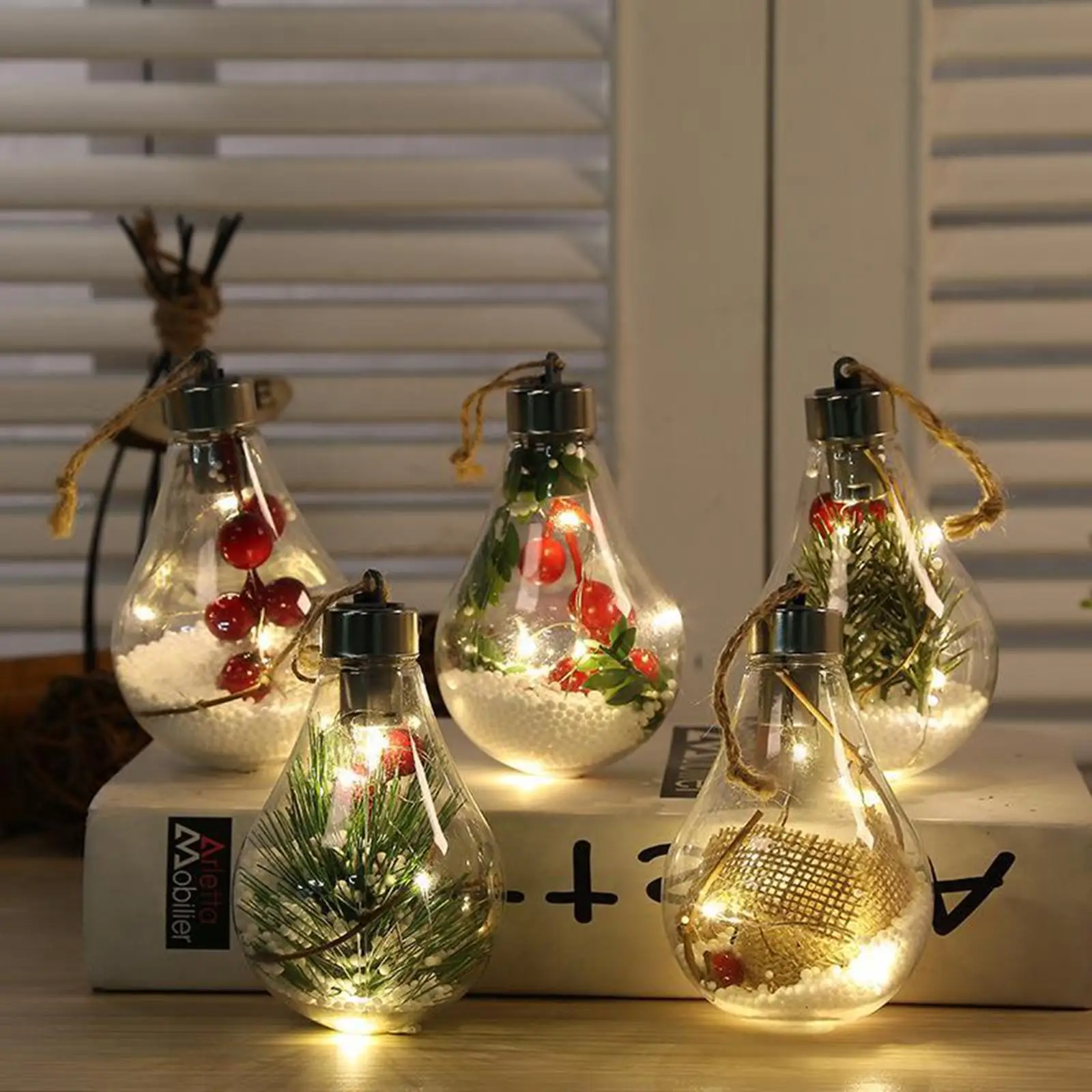 

LED Transparent Christmas Ball Bulbs Christmas Tree Decorations Pendant Plastic Ball Bulb for Outdoor Indoor Ornaments