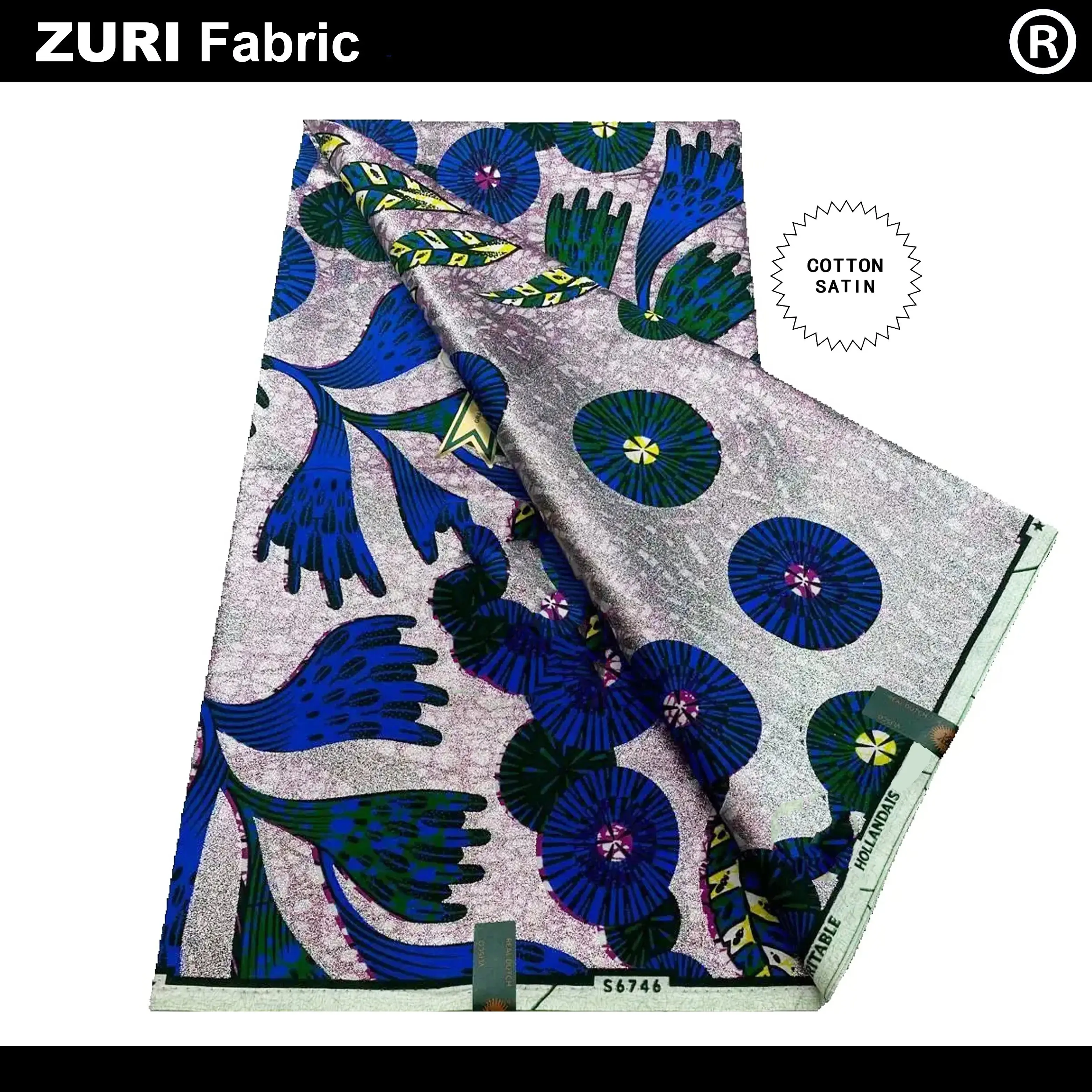 

Official Licensed 6 Yards Genuine Cotton Dutch Ankara Batik For Dress Grand Super African Wax Prints Fashion Fabric VLS0320.1292