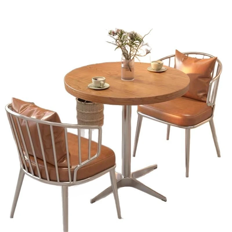 Korean simple coffee shop table and chair combination, ocean board dining table, western restaurant commercial