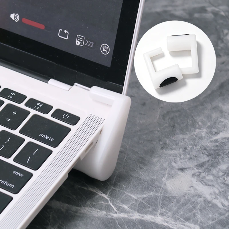 2PCS Mini Clip Laptop Stand, Ergonomic Elevated Cooling Bracket for 11-17 Inch Laptops, Portable