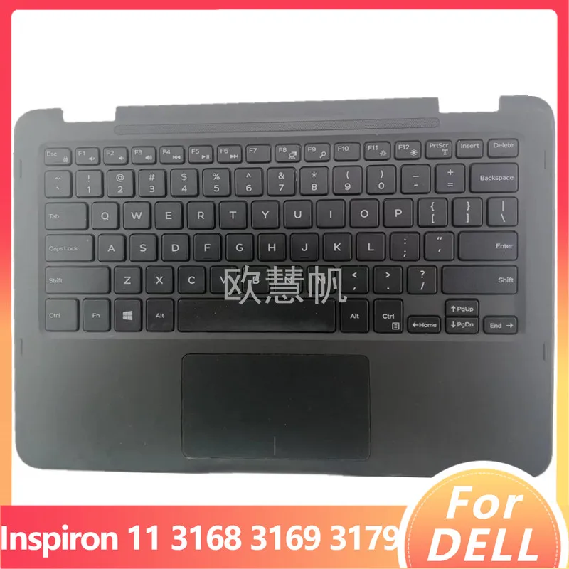

T New for DELL Inspiron 11 3168 3169 3179 Series Palmrest Upper Cover with US Keyboard Black 08RNGX