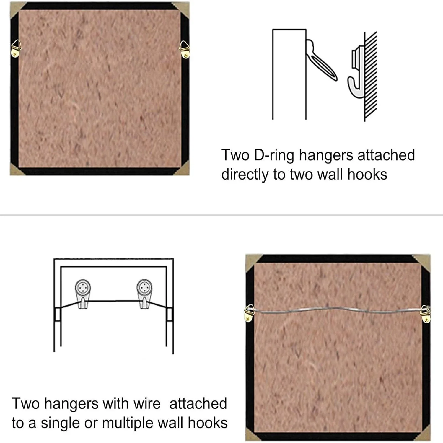 100 Sets Bilderaufhänger mit Schrauben, kleiner dreieckiger Ring, leichte D-Ringe für Uhr, Spiegel, Gemälde, Kunstwerke, Bilderrahmen – Detail 7
