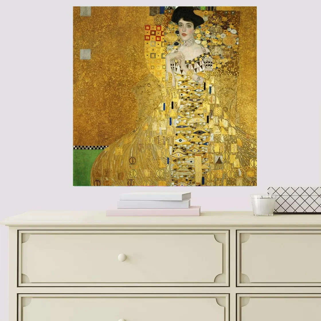 Imagem -03 - Réplica Arte Pintada à Mão para Quarto Decoração da Sala de Escritório Retrato de Jesus Bloch-bauer i por Gustav Klimt Óleo sobre Tela