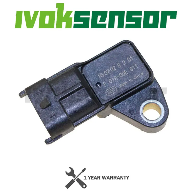 Sensor de mapa de admisión, Colector de presión de aumento de aire, Drucksensor para Siemens Wuling HongGuang HongTu GuangRong B12 F01R00E011