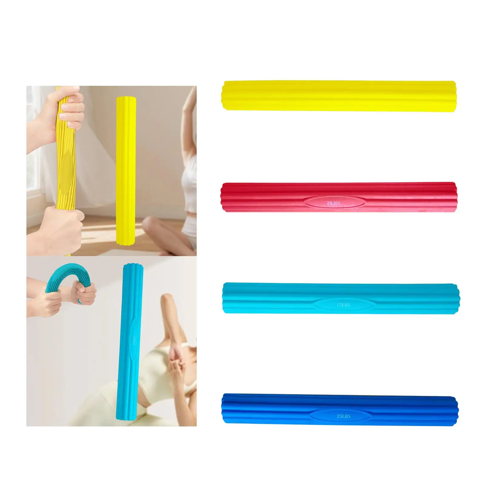 Hand Exerciser Twist Bar Sturdy TPE Grip Forearm Training Resistance Equipment for Yoga and Home Gym