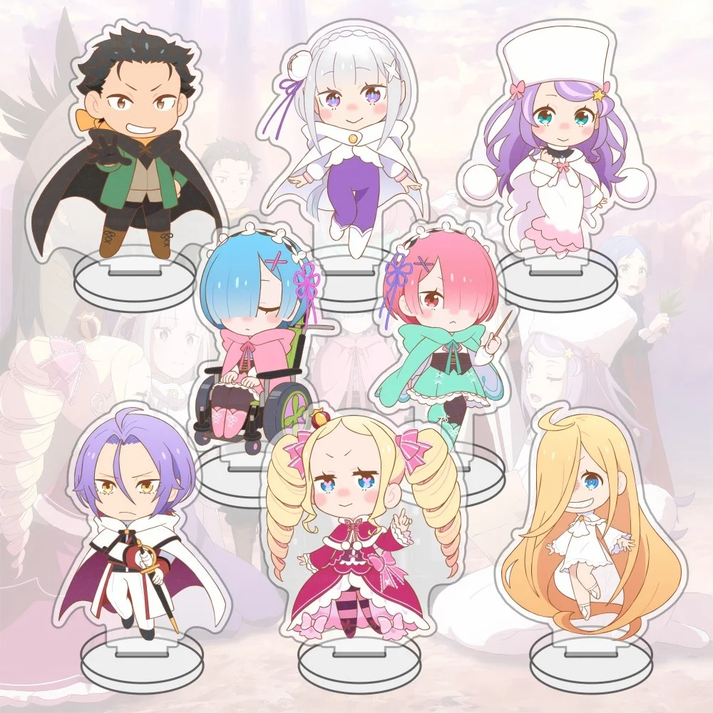 Anime Manga Re:Zero - Starting Life in Another World‌ Keychains Acrylic Stand Subaru Natsuki Emilia Rem Ram Beatrice Fans Gifts