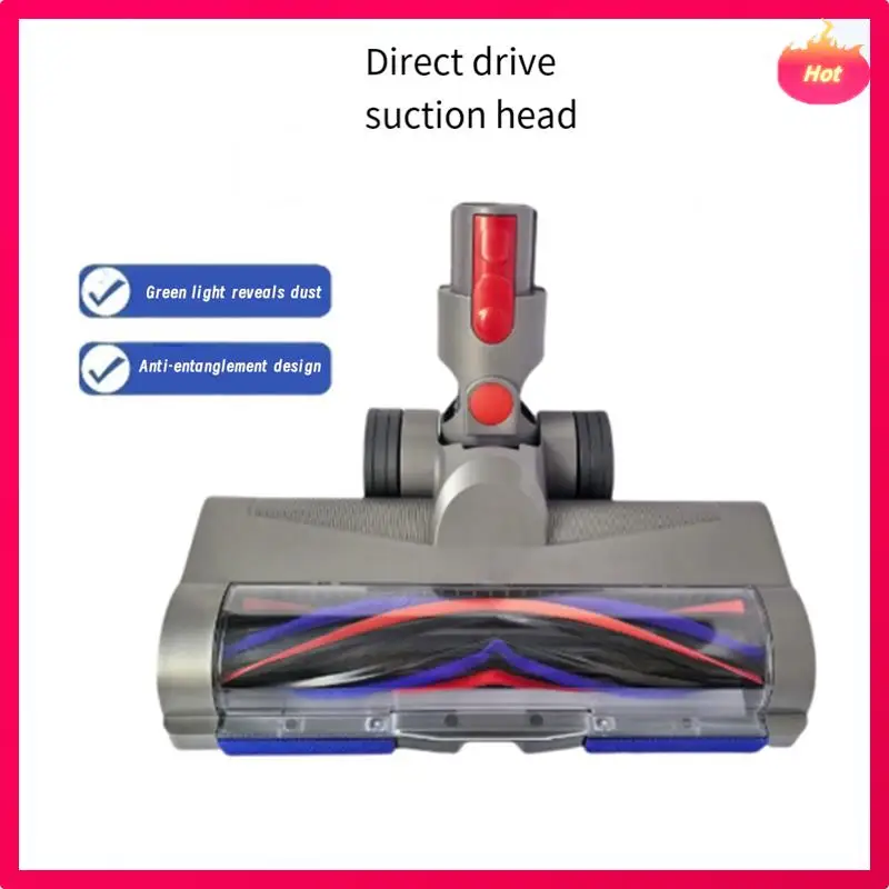 AD-Для Dyson V7 V8 V10 V11 V15 Вакуумная насадка для щетки для пола с защитой от защемления Роликовая насадка со светодиодной подсветкой для пыли
