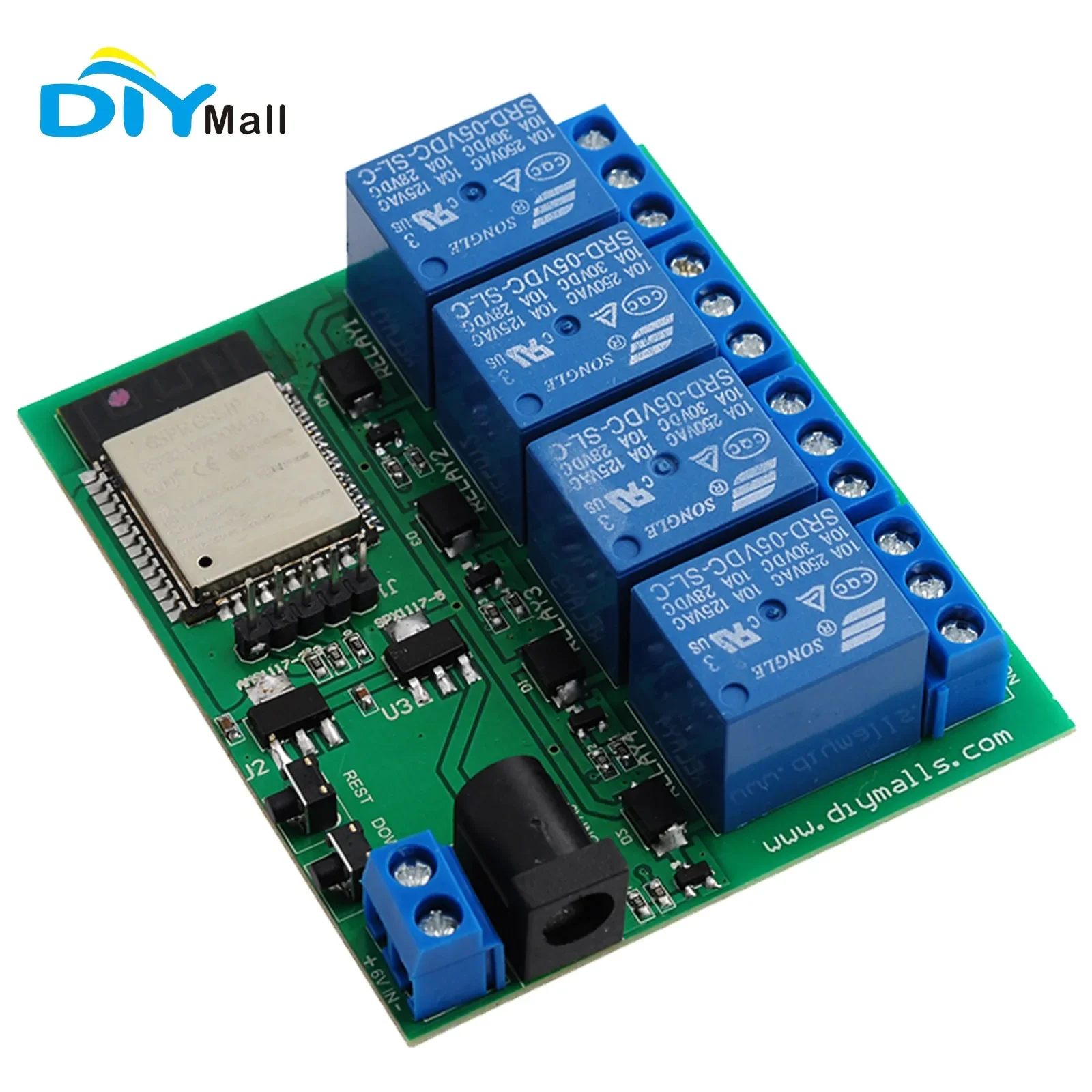

ESP32S 4 Channel Wifi Bluetooth Relay Module with Built-in Antenna for Smart Home Automation