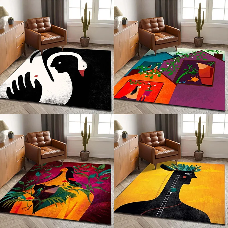 

Illustration Art Pattern Bedroom Floor Mat Decoration Home Living Room Floor Mat