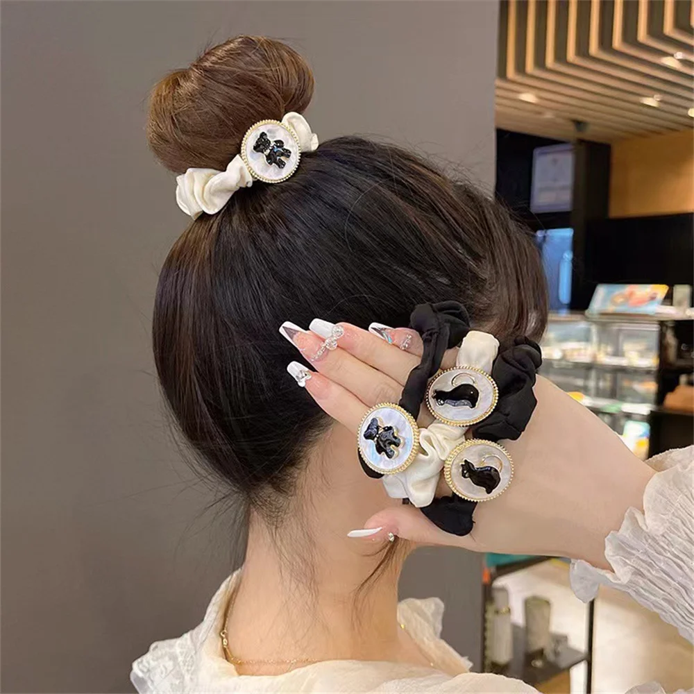 Fashion Cat Bear Flower Style Hair Ties Elastic Ponytail Large Intestine Rope For Women Girl Cute Hair Ring Elastic Hair Band