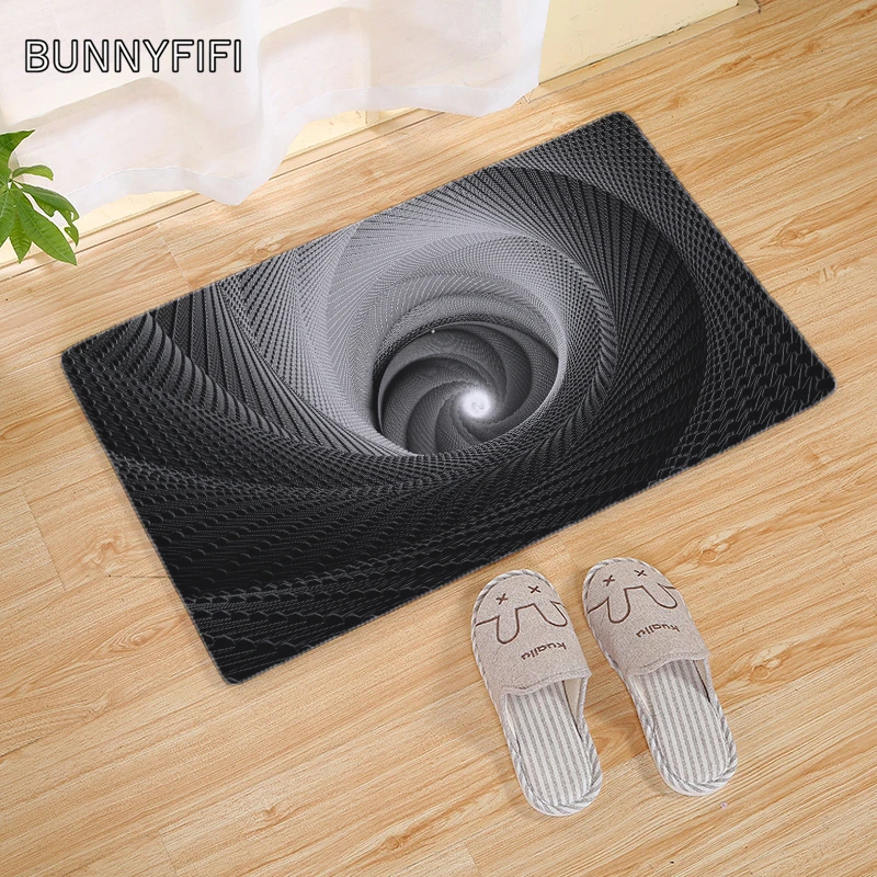 40*60CM 50*80CM Carpet Crystal Velvet 3D Swirl Surreal Living Room Coffee Table Blanket Simple Light Wind Sand Mat