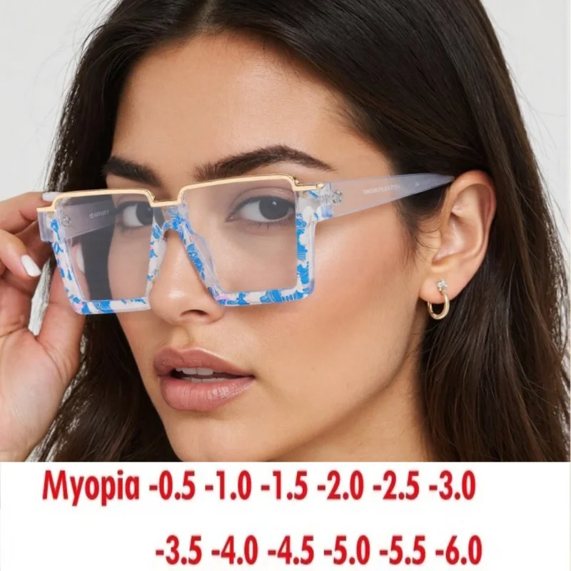 

Women's anti-blue light glasses custom prescription glasses color-changing glasses myopia glasses 0~-6.0