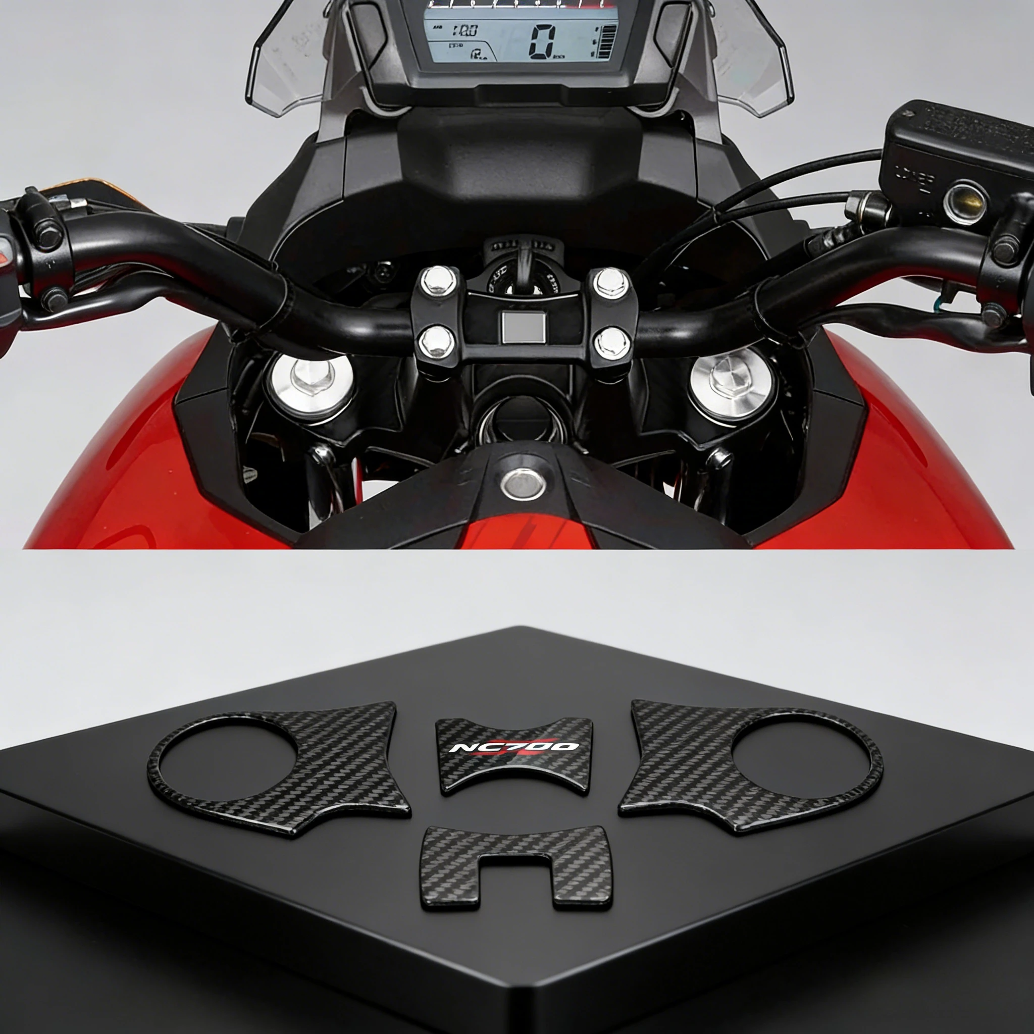 3D Carbon-look Upper Triple Yoke Defender For Honda NC700 NC700X 2012-2015
