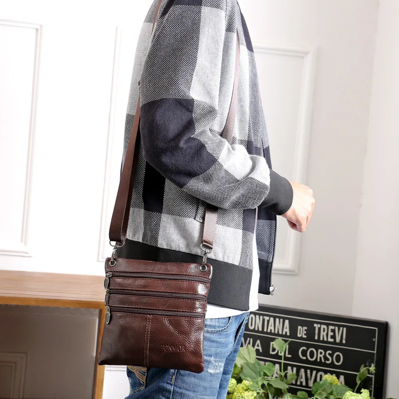 

His Genuine Leather Men Business Bag Leather Shoulder Bag Inclined Shoulder Bag Leather Men