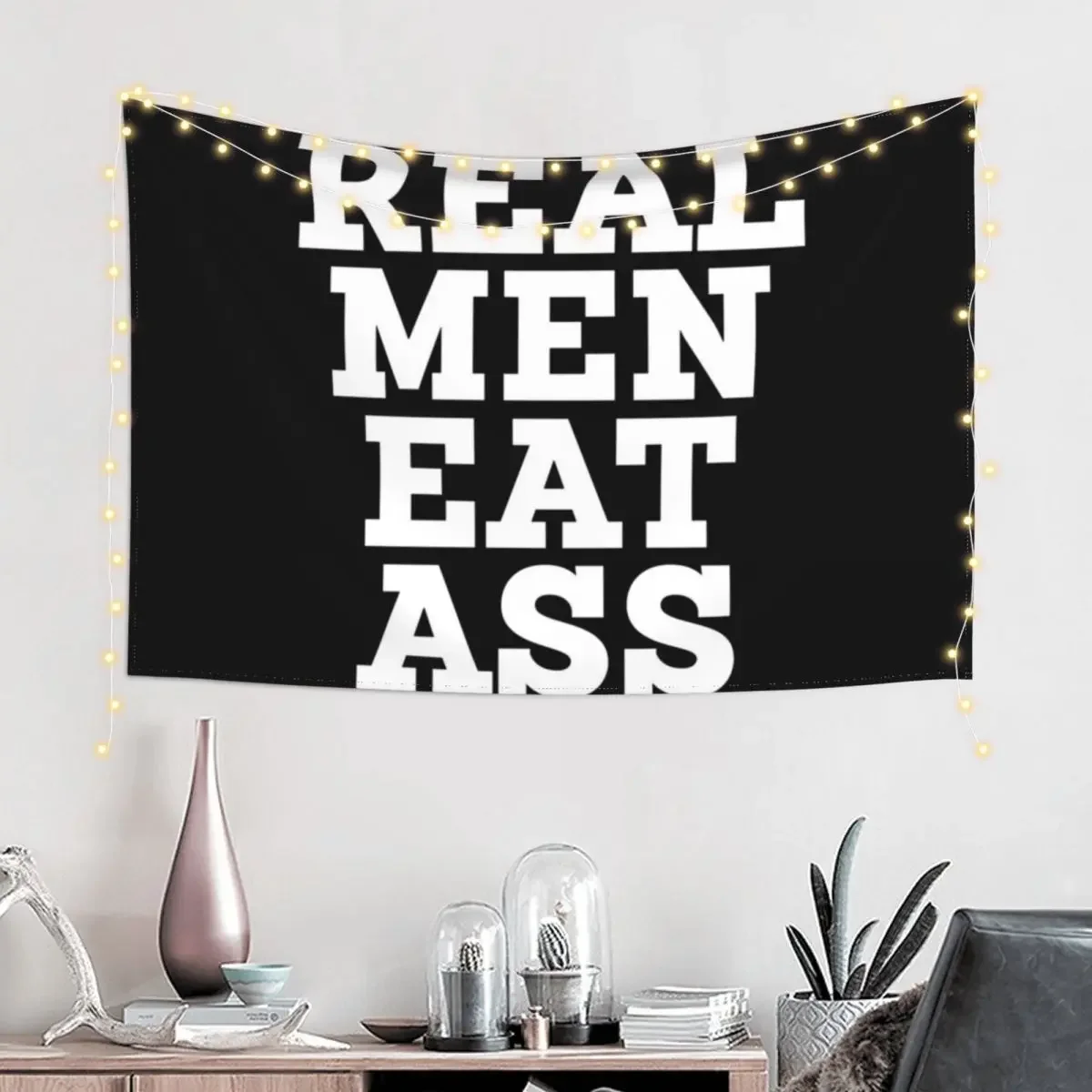 Real Men Eat Ass Tapestry Room Decore Aesthetic Room Ornaments Tapestry