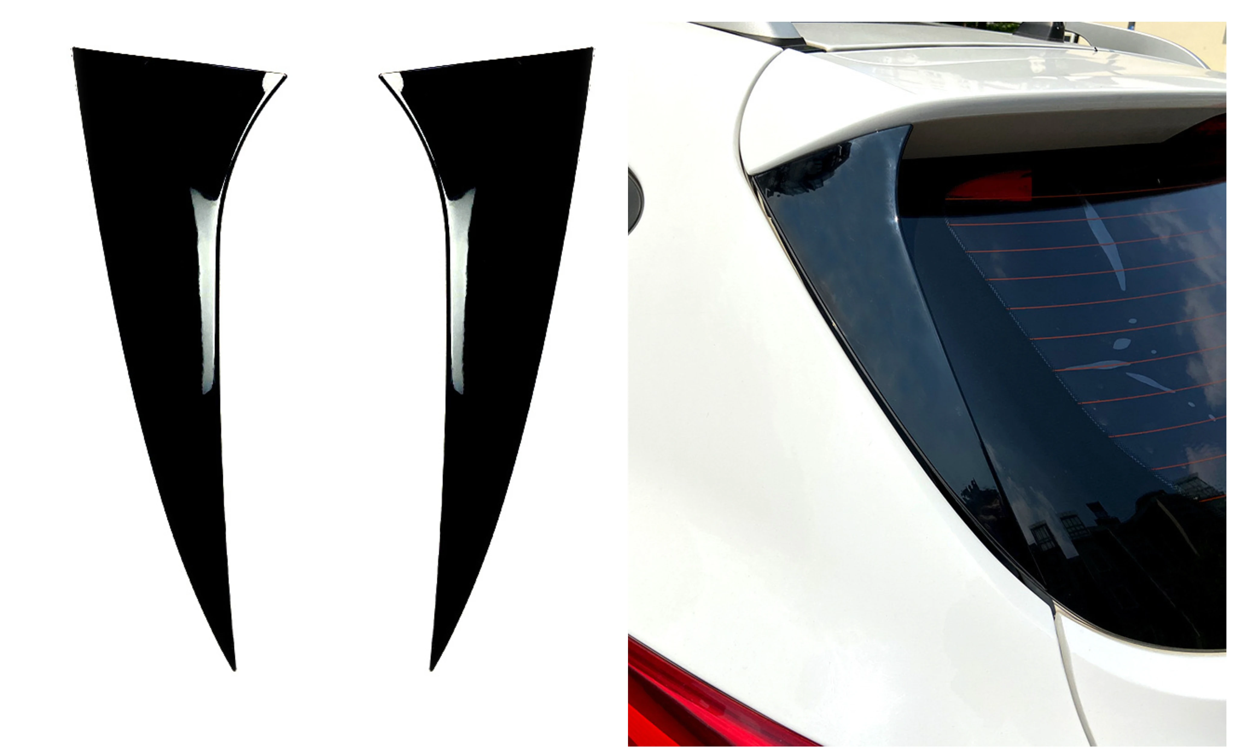 

For Hyundai iX35 2010-2017 Gloss Black Car Rear Window Side Spoiler Rear Side Spoiler Canard Splitter ABS Auto Replacement Part