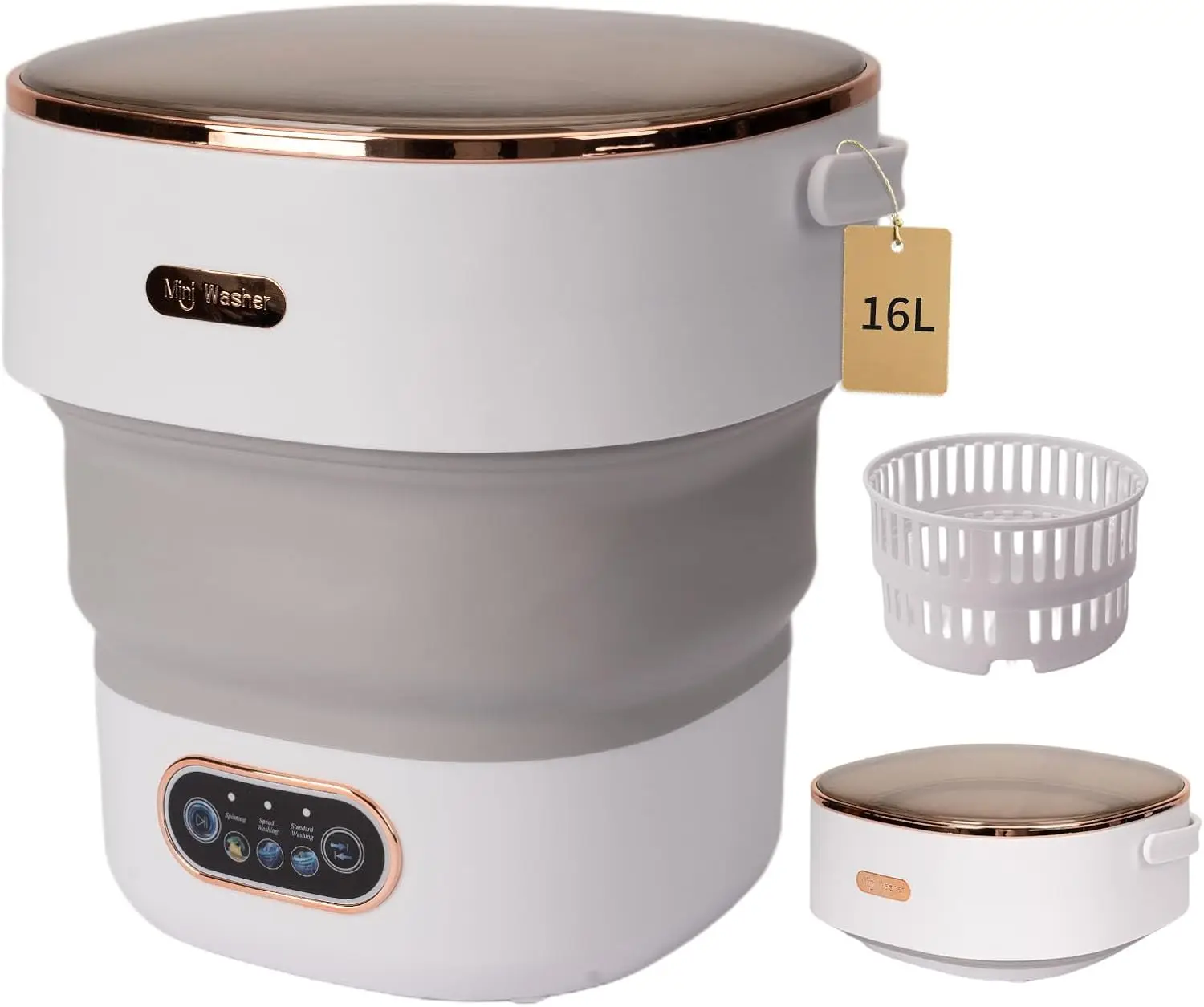 

Мини-складная стиральная машина, 16 л, 3 режима для нижнего белья и детской одежды — портативная для общежитий, автофургонов, путешествий