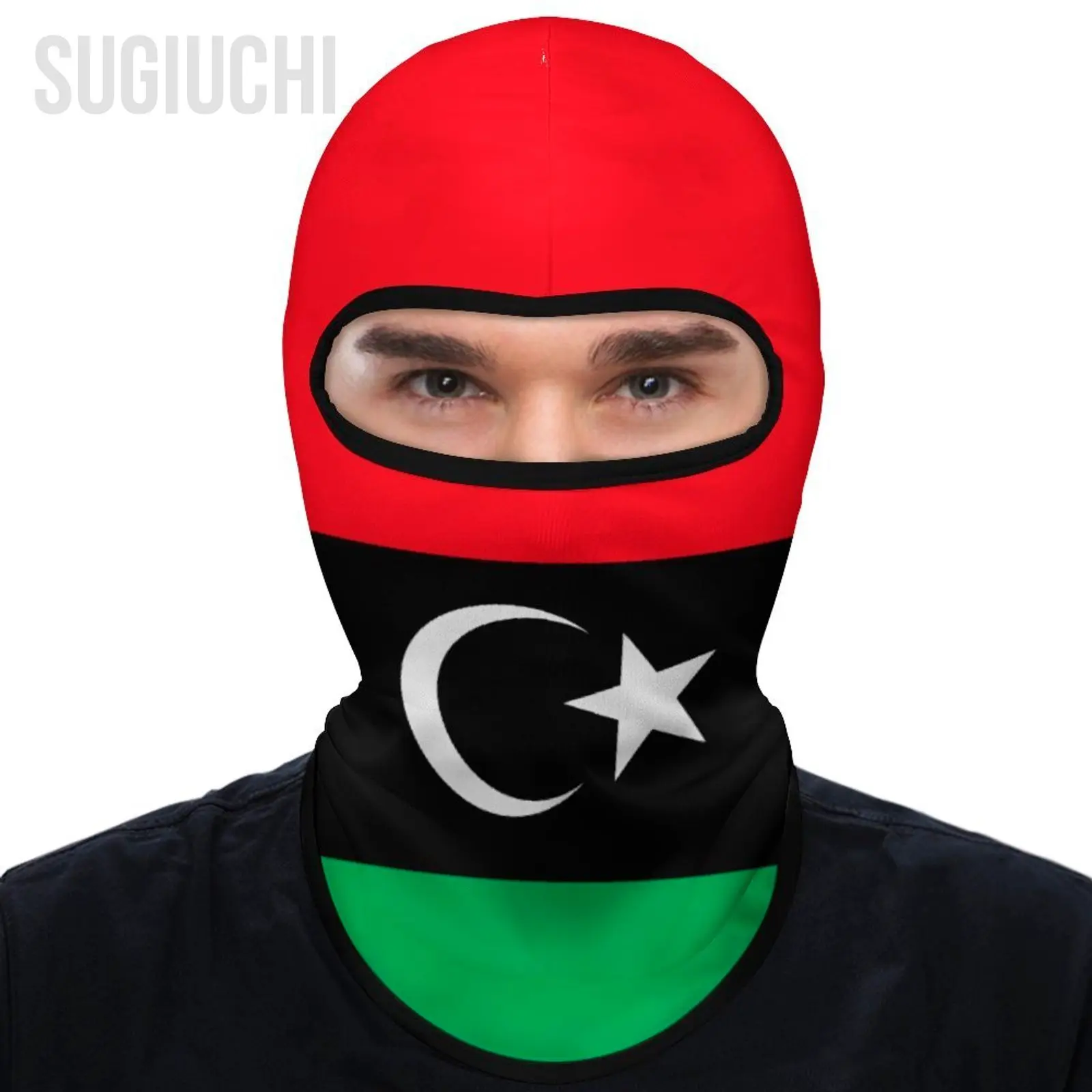 

Флаг Ливии, уличный крутой солнцезащитный крем, мотоциклетная маска для лица, мотобайкерская ветровая кепка, маска, пробка, ветрозащитный головной убор для езды на велосипеде