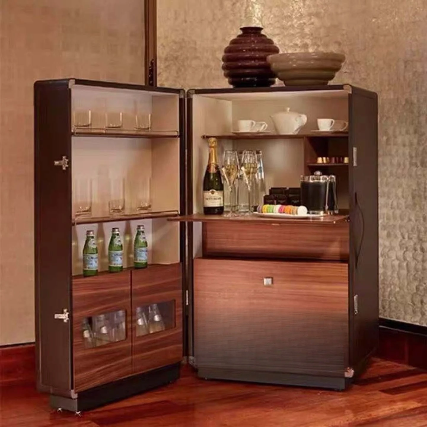 Solid wood dining side cabinet modern fashion home art butterfly decorative cabinet
