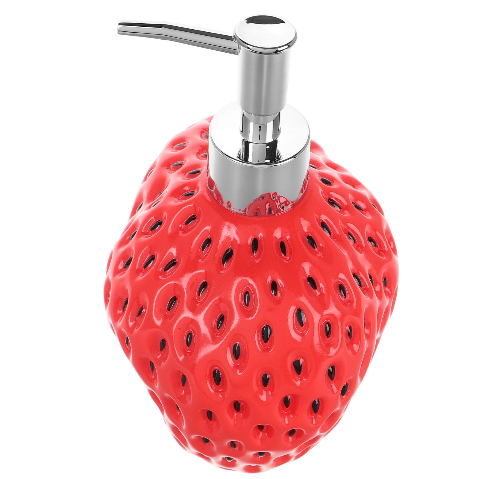 Erdbeerförmiger Seifenspender, leere Shampoo-Flasche, rotes Bad, Badezimmer, Waschbecken, nachfüllbarer Behälter, kreatives Design