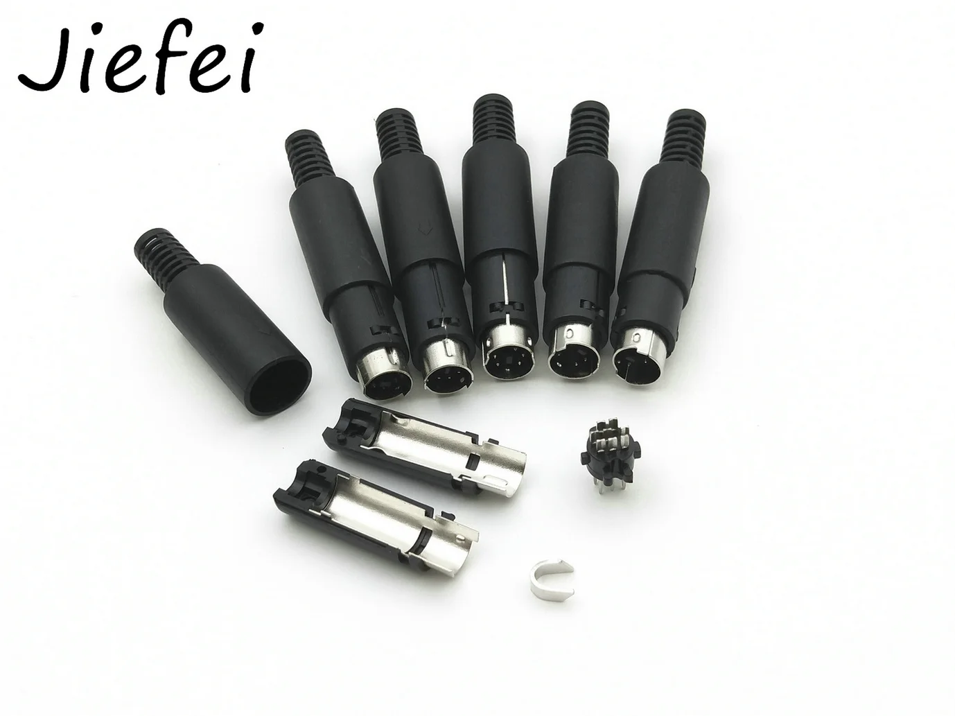 Imagem -03 - Mini Din Macho Plug Conector Faça Você Mesmo Peças para Montagem do Cabo do Chassi 9pin Inline Audio av Connector 100 Pcs