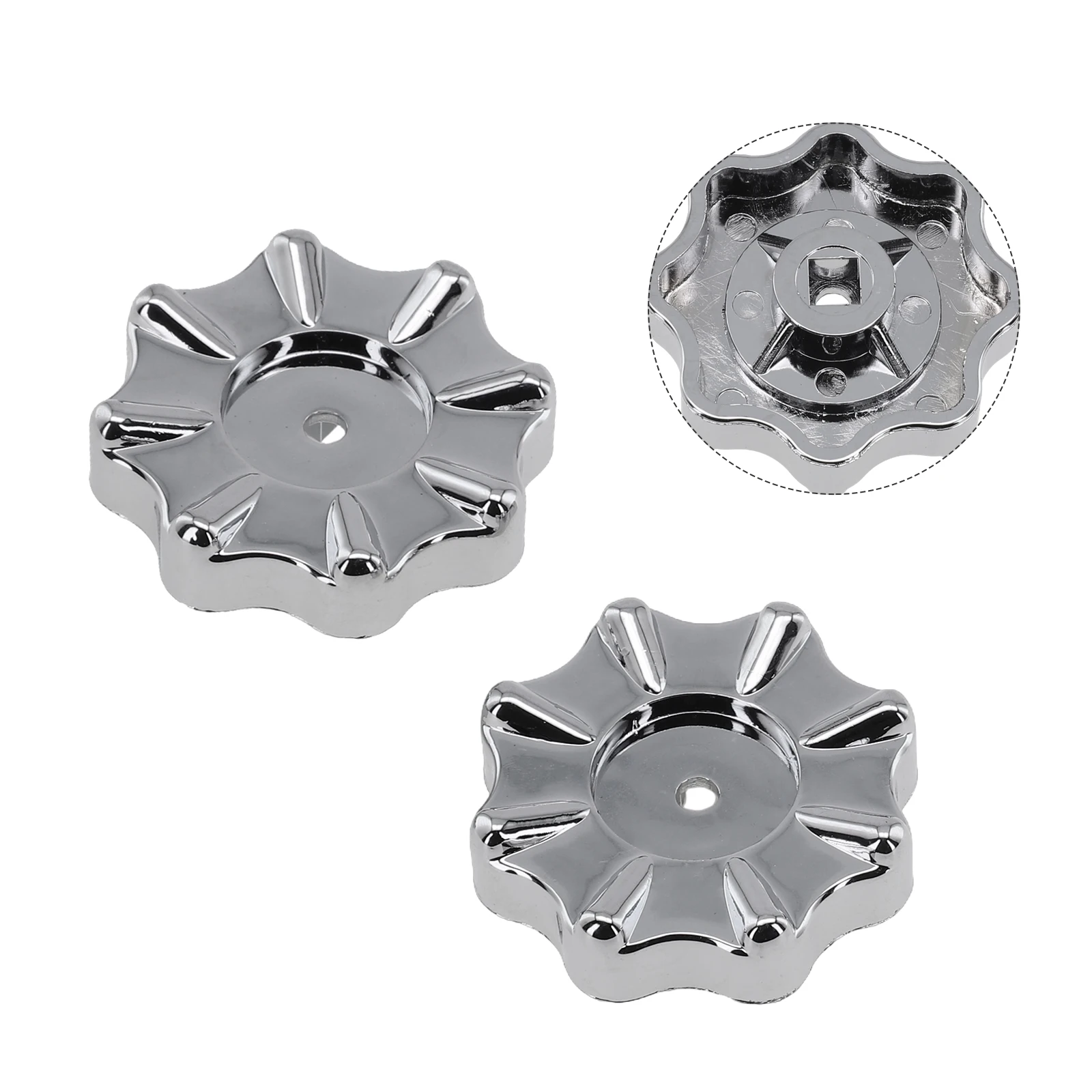 2pcs Knob Handles Plastic Round Round Wheel Design Silver Square Mounting Port Wheel Handle 13mm Height  2pcs Knob