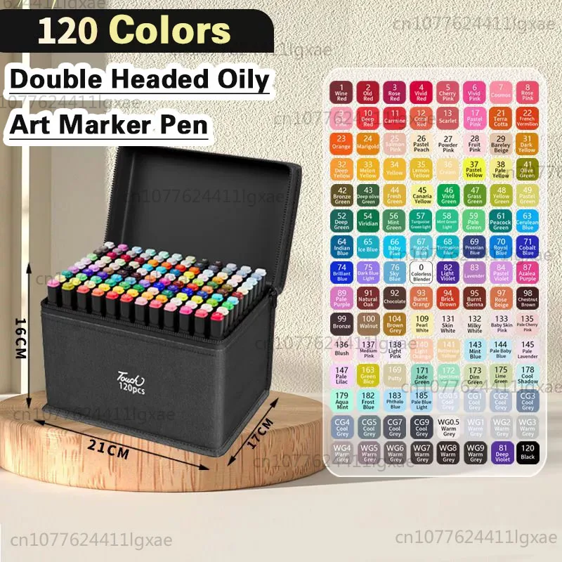 set-di-120-pennarelli-artistici-pennarelli-ad-acquerello-per-studenti-pennarelli-a-doppia-punta-a-base-di-olio-per-studenti-d'arte