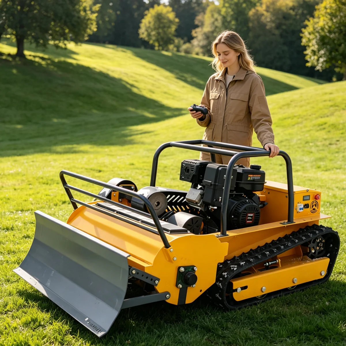 Customized Radio Controlled Lawnmower Robot Lawn-Mowing Machine For Uneven Slope Vineyard Orchard lawn mower