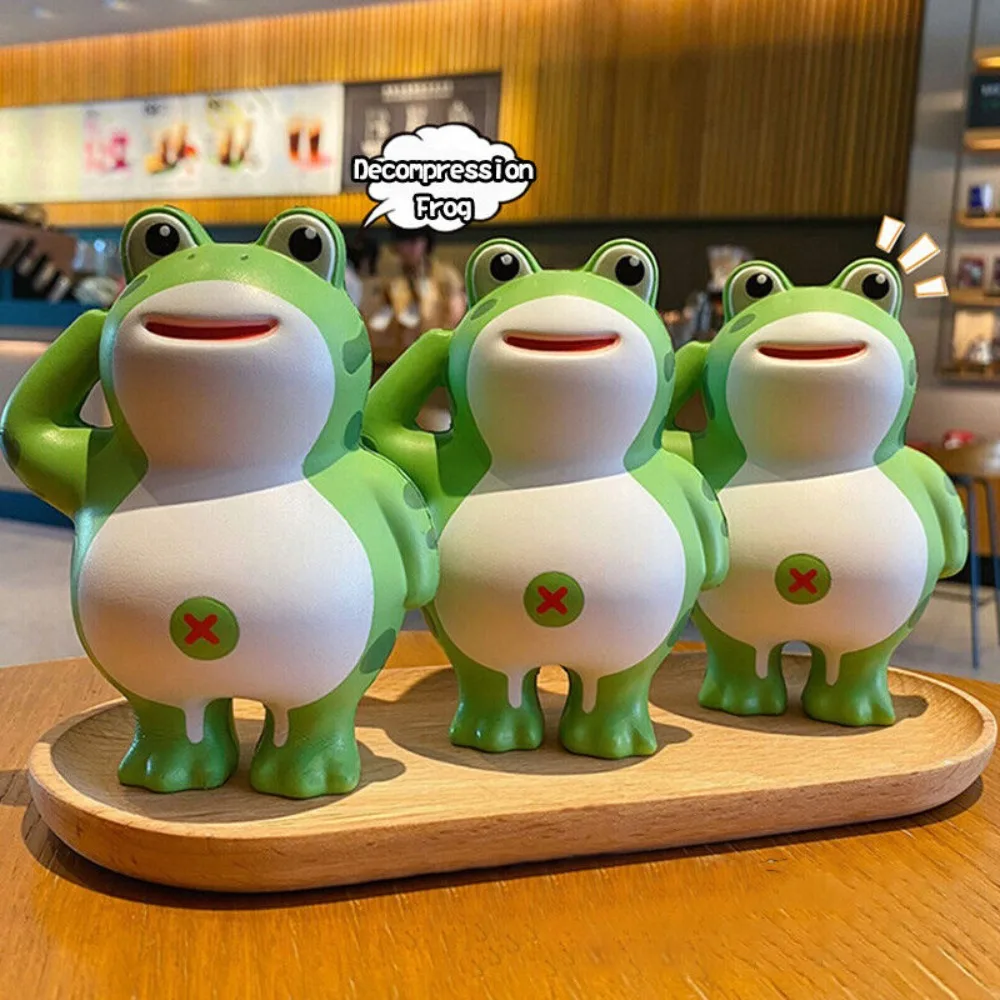 Frog Shaped Pinching Music New Release Emotion Slow Rebound Squeeze Toy Cartoon Green Stress Relief Toy