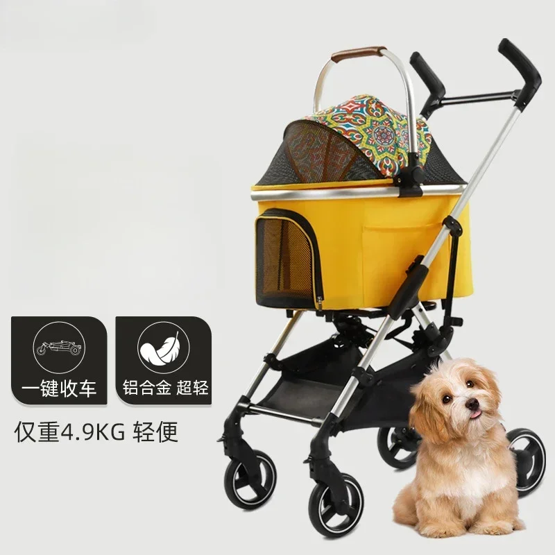 Pet Cart Lightweight Folding Cart Bag Separate Outdoor Multi-cat and Dog Cart