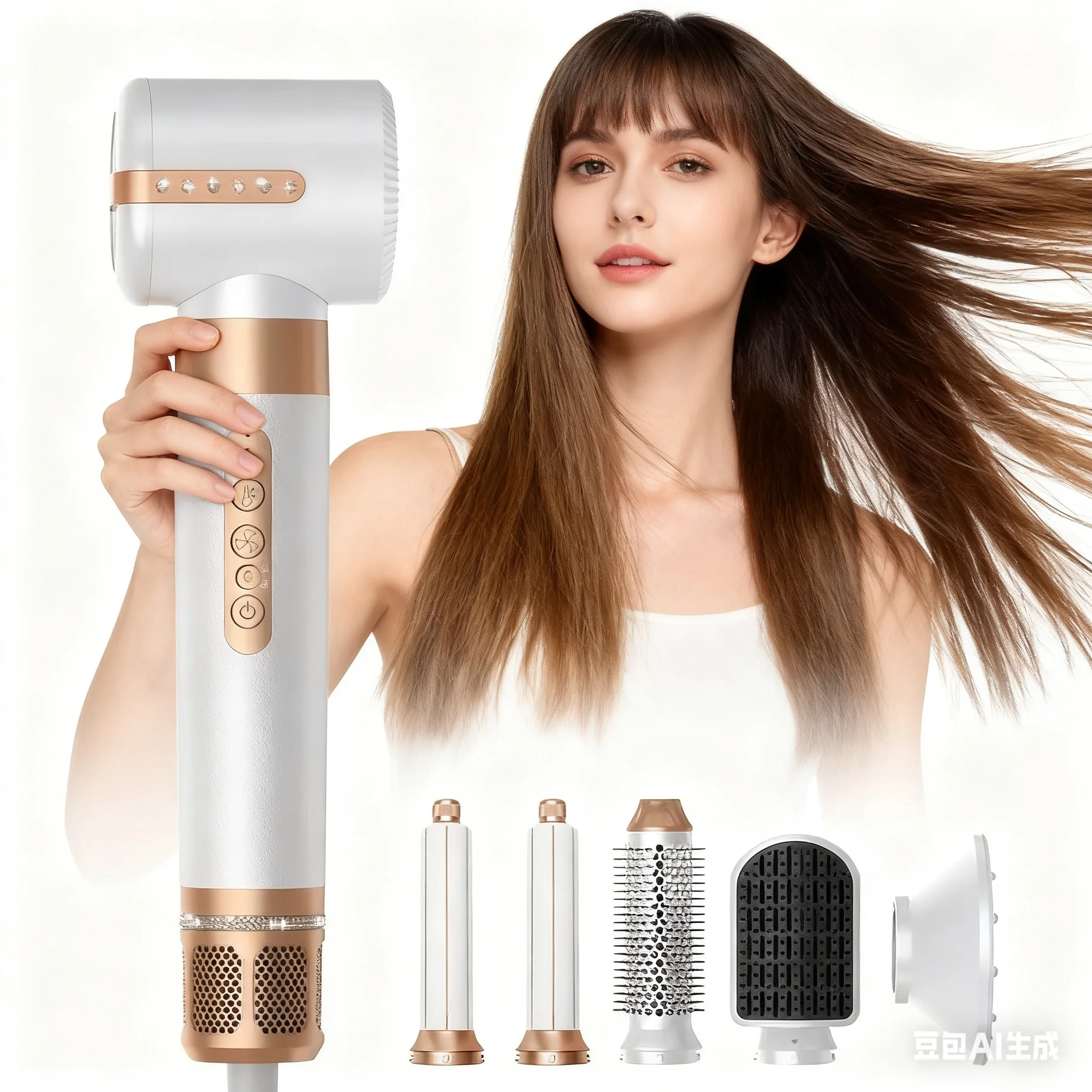 

Professional 7 in 1 Auto Wrap Hair Dryer 1400W Powerful Straightener Hot Air Brush Hot Comb Multi Style High Speed Curling Iron