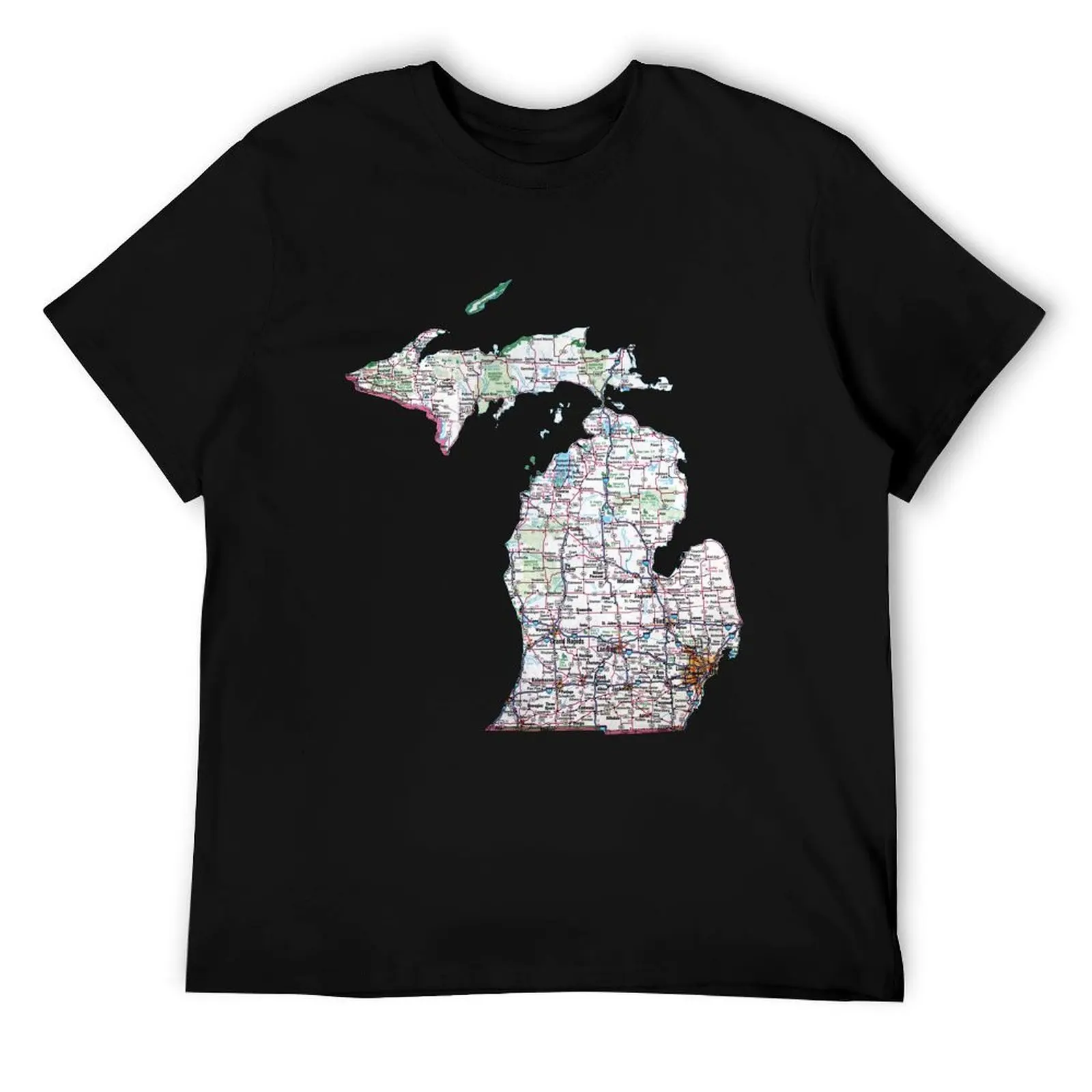 

Michigan Roadmap T-Shirt man t shirts high quality luxury brand t shirts for man pack white t shirts for man slim fit T-Shirt