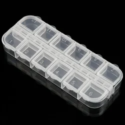 6/12Grids Transparent Plastic Storage Medicine Box Independent Open Cover Jewelry  Nail Storage Box Wholesale Jewelry Packaging