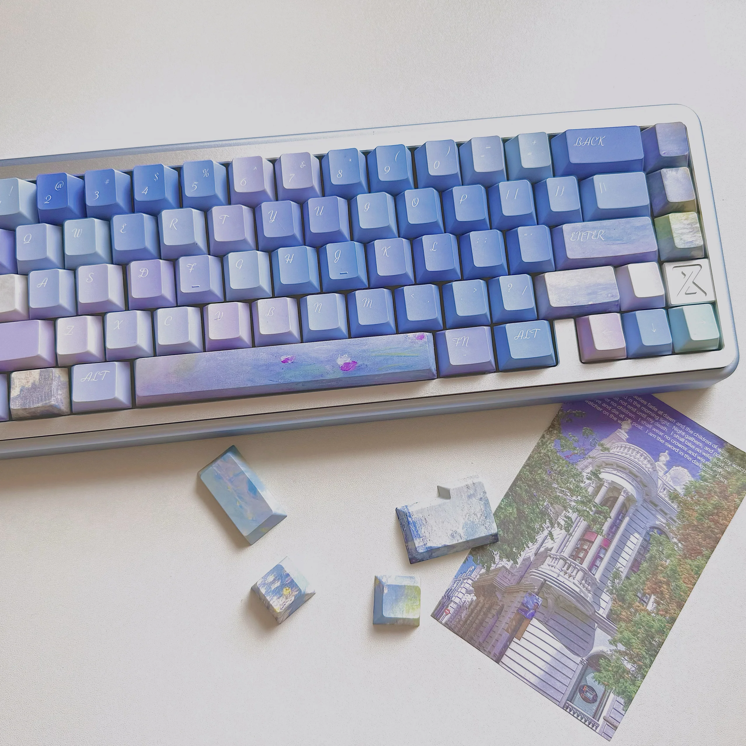 

Romance and dream keycap pbt material original height small full set of five-sided hot sublimation