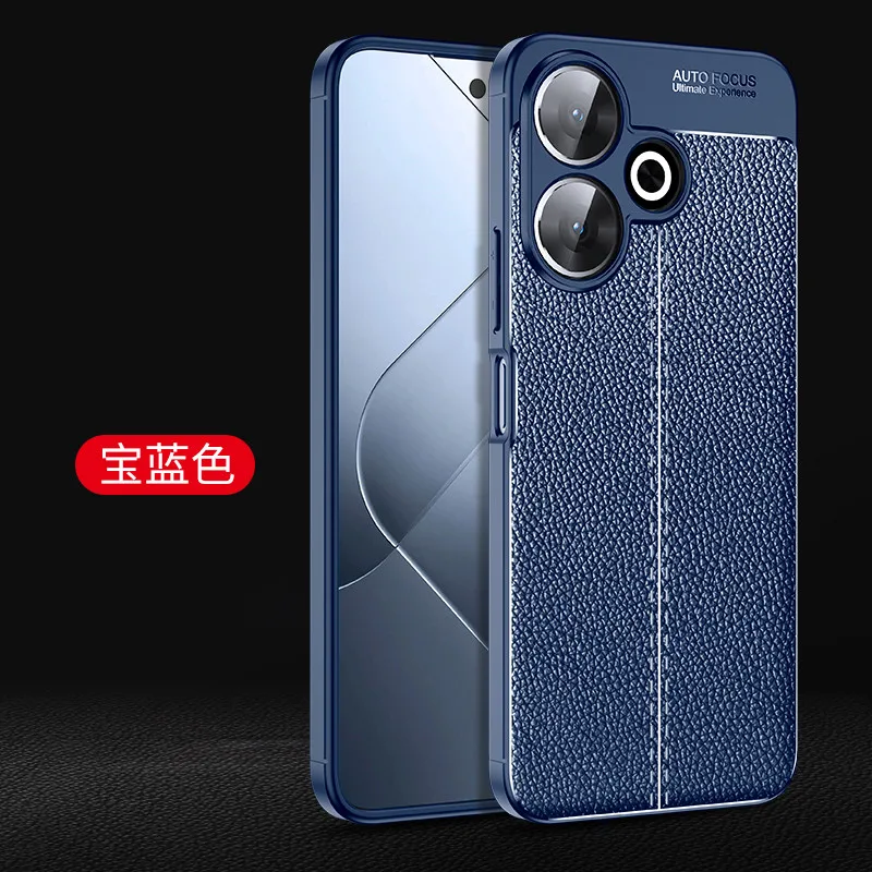 For Xiaomi Poco M6 Case Bumper Shockproof Soft Silicone Leather Anti-knock Full Back Cover For Poco M6 4G Case For Poco M6 Case