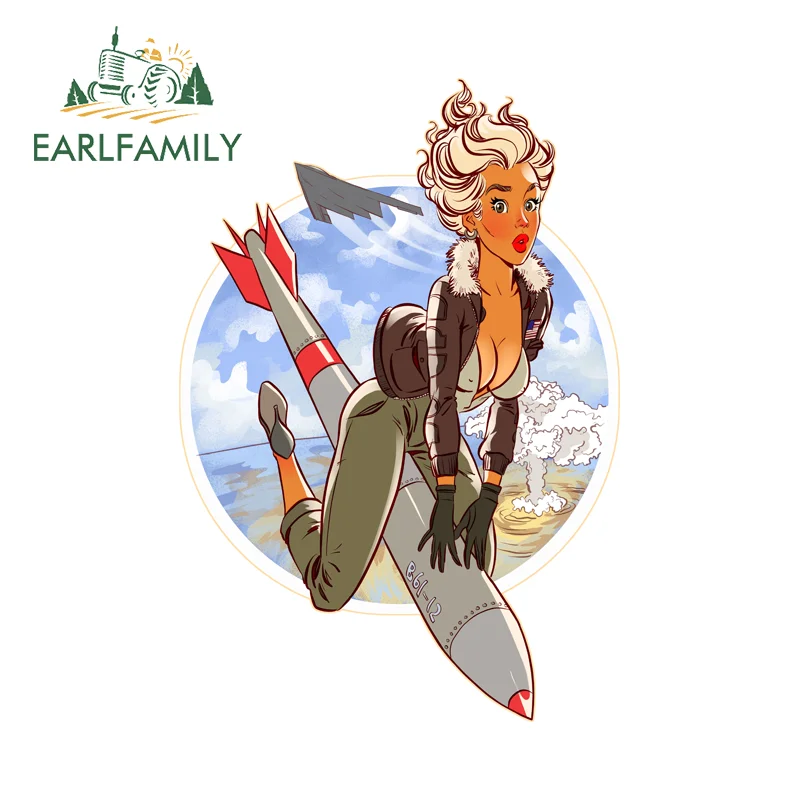 EARLFAMILY Pin Up Girl Anime Stickers Cool Graffiti Design Skateboard Surfboard Decals Suitable for Tumbler Storage Flask Host view 2