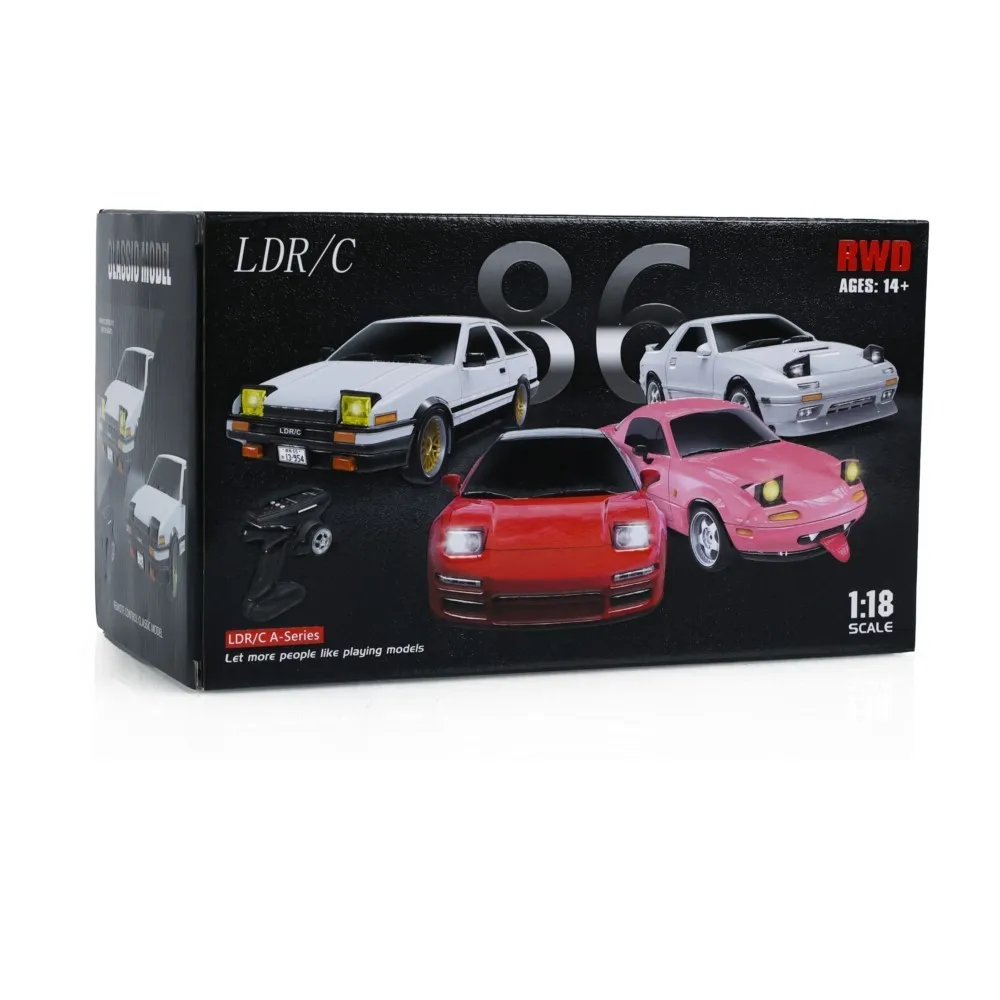 

US Sale 1/18 RC Drift Racing Car RWD LDRC LD1801 AE86 Wireless Control Vehicle Gyroscope