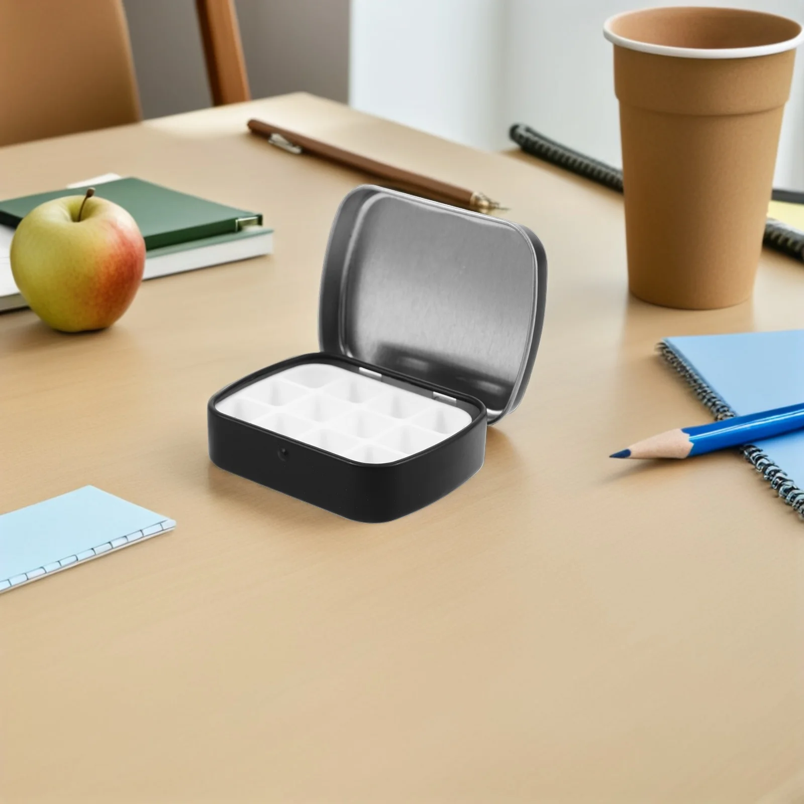 

Watercolor Paint Box Tray with Lid Well Palette Mixing Mini Storage Portable Outdoor Painting