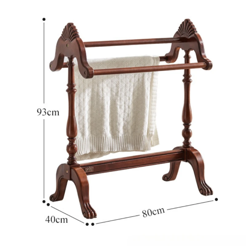 Solid Wood Oak Coat Rack Floor Hanging Storage Clothes Rack Living Room Standing Clothes Racks European Stand Home Furniture