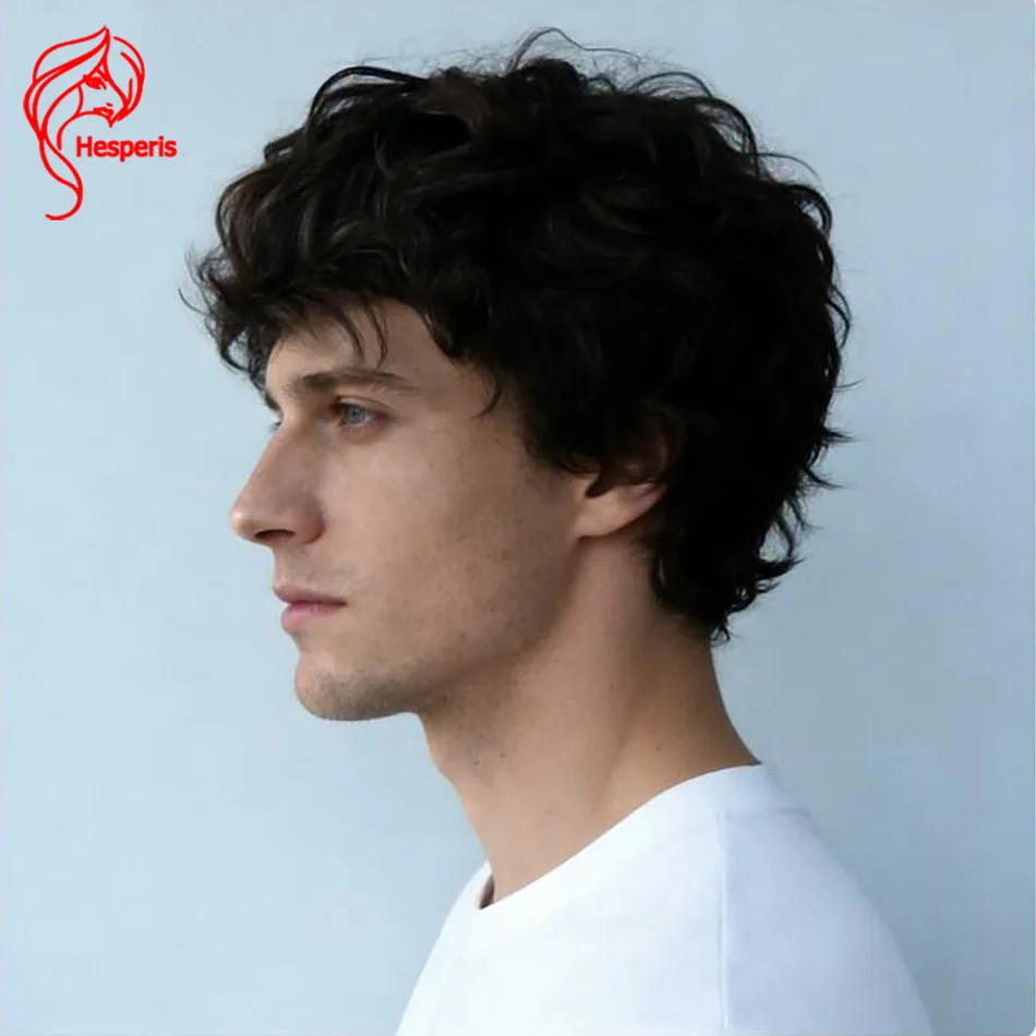 

Hesperis Way Full Lace Wig With Bangs Remy Short Cut Human Hair Men Wigs Remy Hair Pixie Cut Human Hair For Male Natural Wave