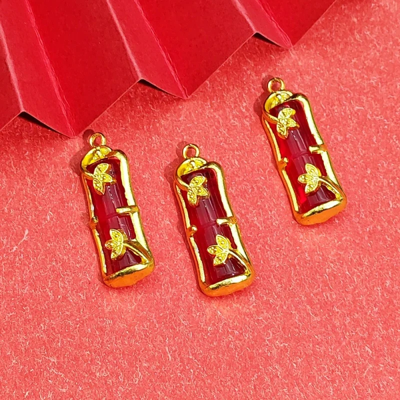 20pc set Alloy Flower Bamboo Pendant Chinese Lucky PendantDIYBracelet Bracelet Tassel Material