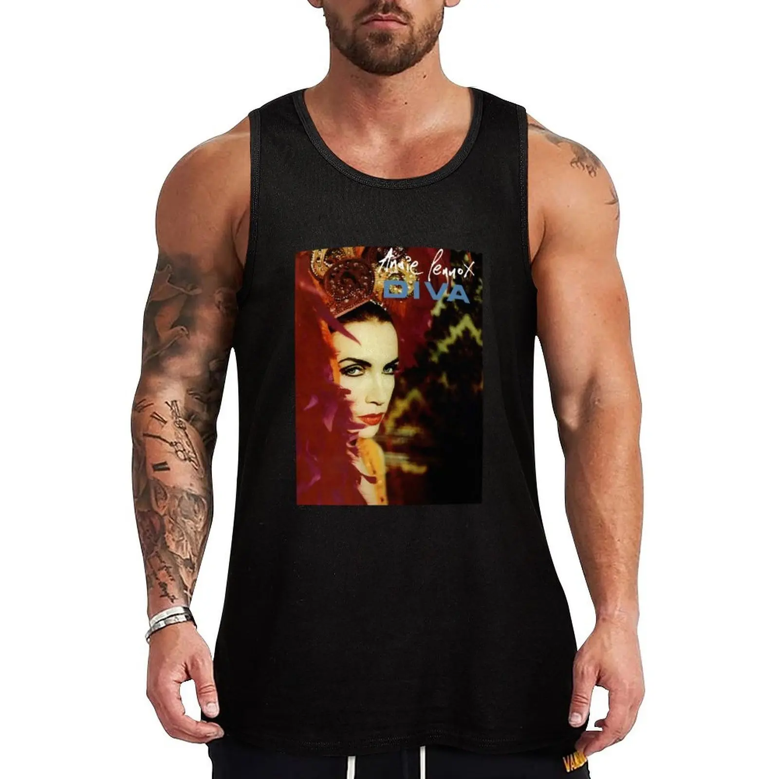 

ANNIE LENNOX Tank Top fitness sleeveless Men's t-shirts Men's sleeveless t-shirt Gym clothes