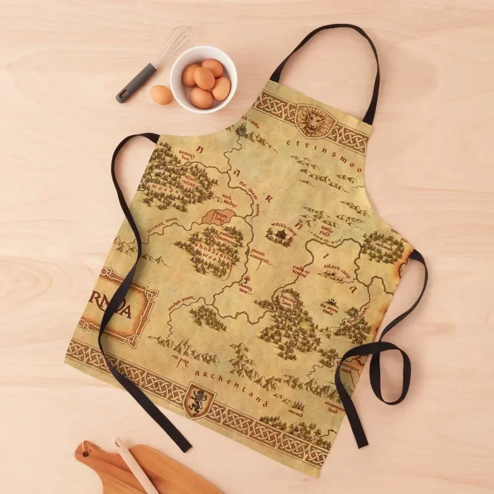 

map of narnia Apron christmas decoration Chef Uniform Women Household Items Useful Trim Cloth Apron