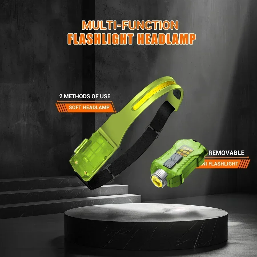 XW005 Multifunctional LED Flashlight Rechargable Headlight COB Work Light Detachable Torch  with outdoor Fishing Camping Lantern