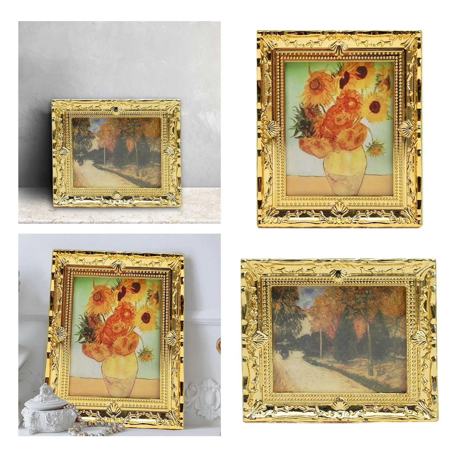 1/12 Classical Wall Art Painting Picture Ornament Decoration Resin Vintage Style