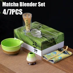 7Pcs 4Pcs Japanese Gift Box Matcha Set Safe Bamboo Whisk Teaspoon Tea Sets Indoor Beverage Shop Tea-making Tools Accessories