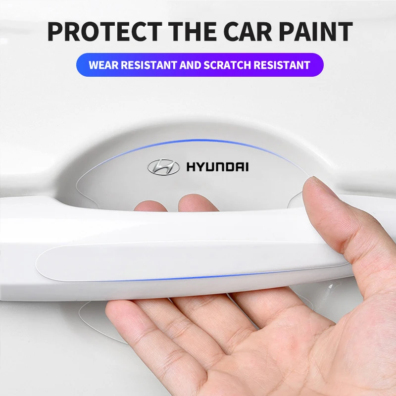 8 قطعة وعاء باب السيارة المضادة للخدش شارة واضح مقبض الباب ملصق لشركة هيونداي أسلان أفانتي HB20 i20 i30 i40 ix20 Parisi BAYON مكان