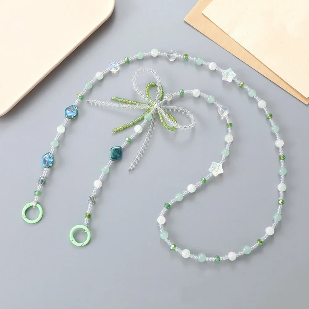 

Ремешок для телефона с жемчужными бусинами и бантом, анти-потерянная цепочка для телефона из бисера, милая цепочка для сумки, ремешок через плечо для мобильного телефона, подвеска для мобильного телефона