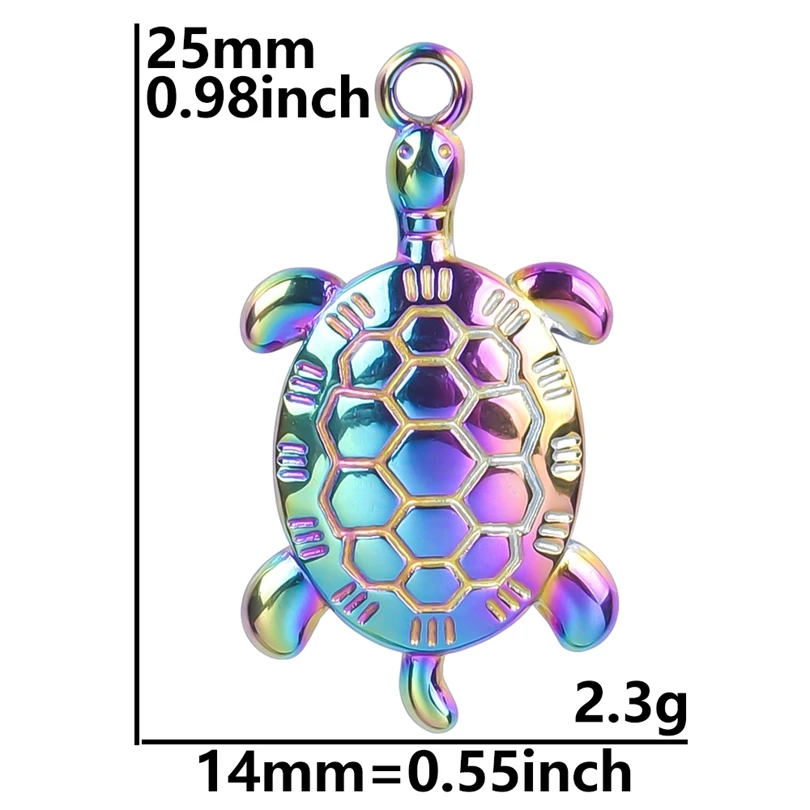 5pcs Charms Tortoise Sea Turtle Pendant For Jewelry Making Supplies Stainless Steel Marine Animals Charms DIY Accessories Bulk